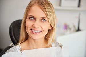 Close-up portrait of smiling dental patient